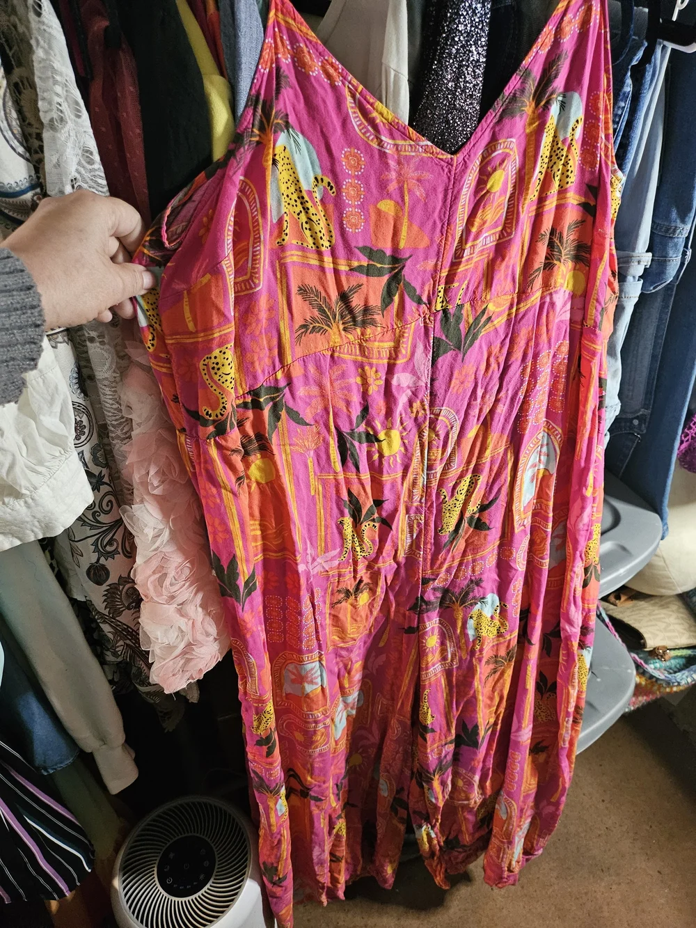 Bright Pink Tropical  Jumper